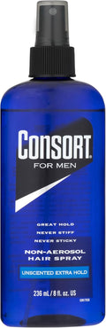 CONSORT Hair Spray for Men Unscented Extra Hold, Non-Aerosol - 8 Oz (Pack of 11)