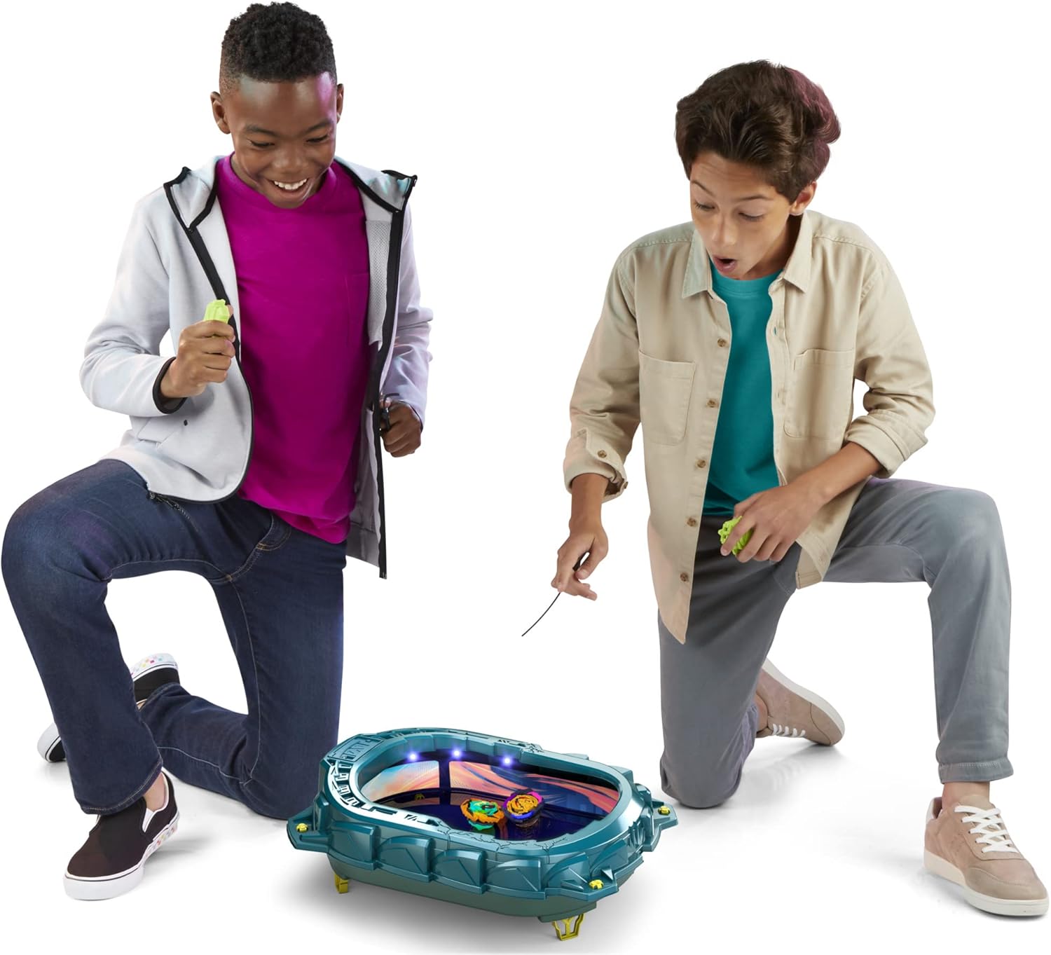 BEYBLADE Burst QuadStrike Light Ignite Battle Set Stadium with 2 Tops and 2 Launchers Y56778