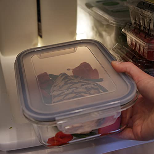 1790 Glass Food Storage Containers with Lids - 9 Pack, Airtight & Leak Proof, Heat Resistant to 550℉ Y64044