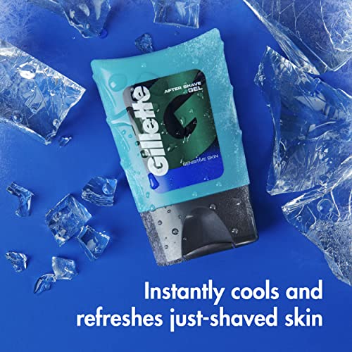 Gillette After Shave Gel for Men, Sensitive Skin, Light Fragrance, 2.5 oz, Pack of 6 B9924