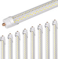 8 Foot LED Bulbs,90W 5000K 12150lm, T8 T10 T12 8ft LED Bulbs Fluorescent Light Replacement, FA8 Single Pin V Shaped LED Tube Light, Clear Cover (8 Pack)