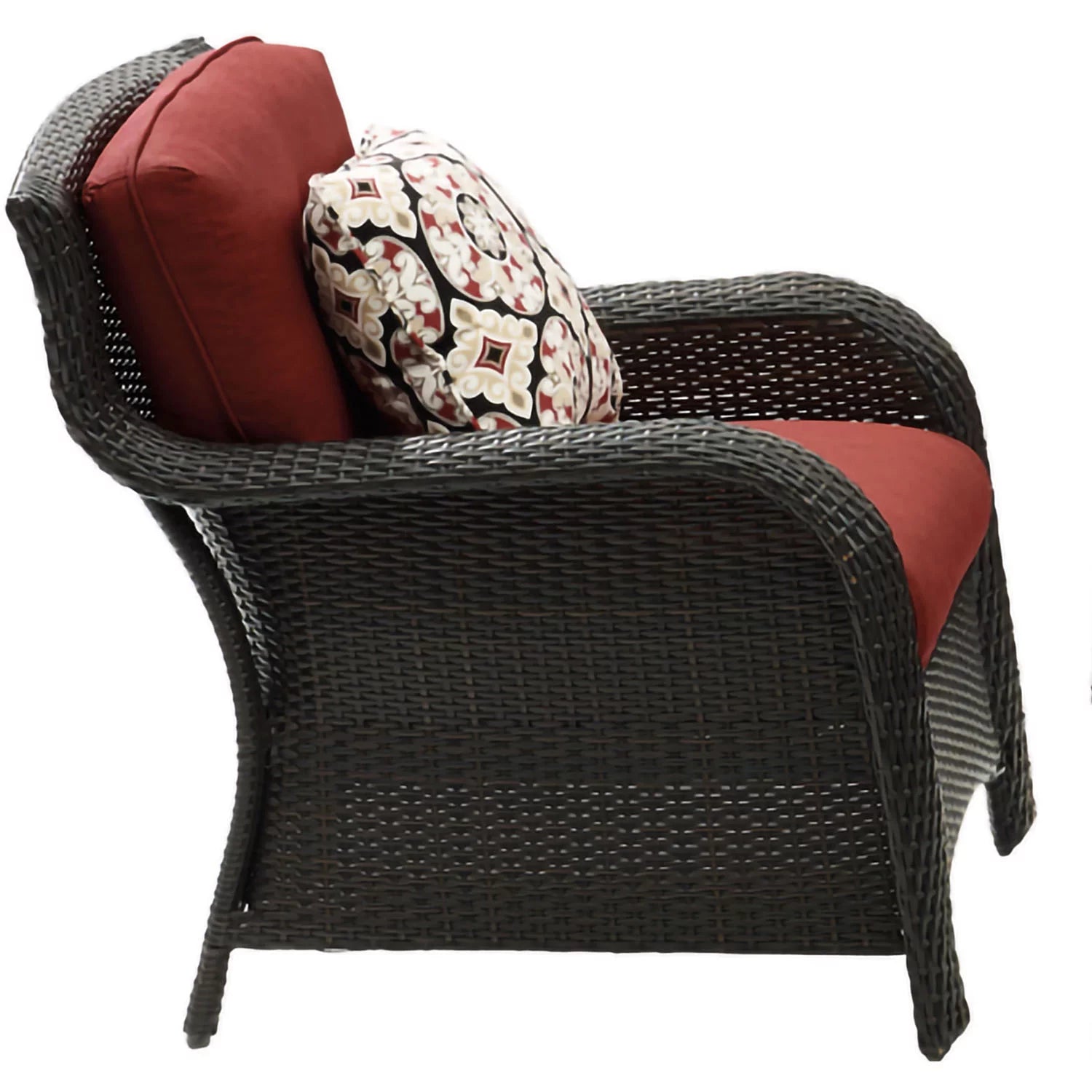 Hanover Strathmere 6-Piece Wicker Outdoor Conversation Set, Crimson Red P6254