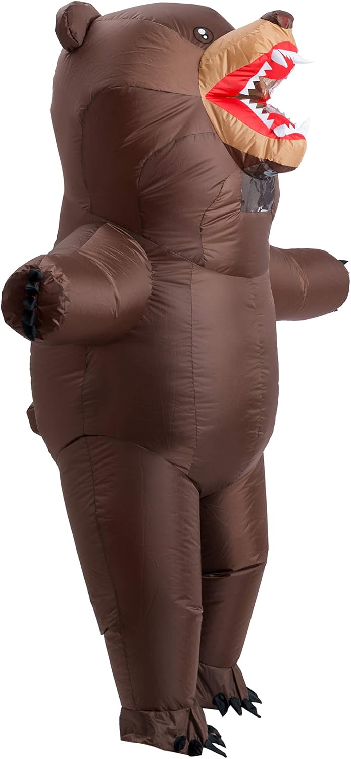 Spooktacular Creations Inflatable Bear Costume for Halloween, Brown, One Size B456020