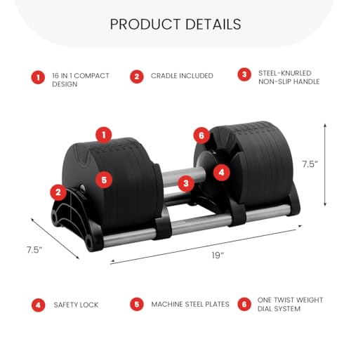 NUOBELL Adjustable Dumbbells Pair 5-80 lbs for Home Gym A421