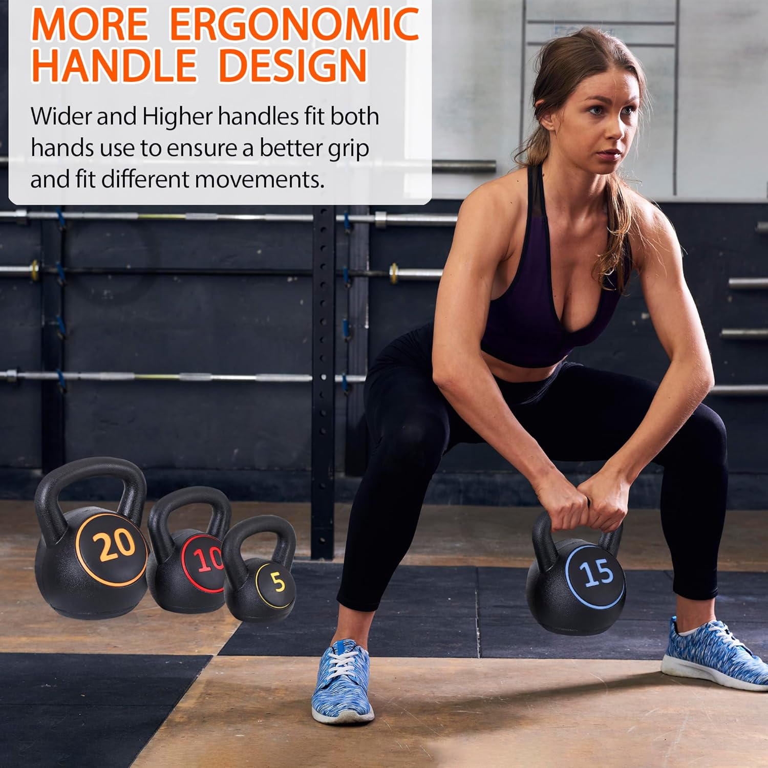 F2C Kettlebell Sets 4 Piece Strength Training Weight Set 5-20lb I146
