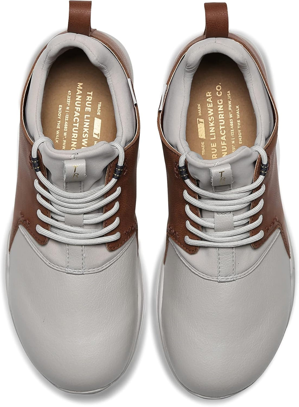 TRUE linkswear Original 1.2 Men's Golf Shoes, Soft White/Brown, Size 9 D816