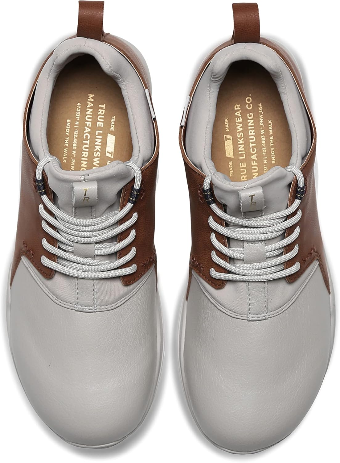 TRUE linkswear Original 1.2 Men's Golf Shoes, Soft White/Brown, Size 9 D816