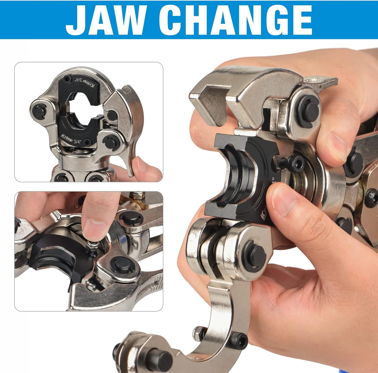 iCrimp IWS-1632AF Copper Tubing Press Tool for 1/2'', 3/4'', 1'' Viega ProPress Fittings E398