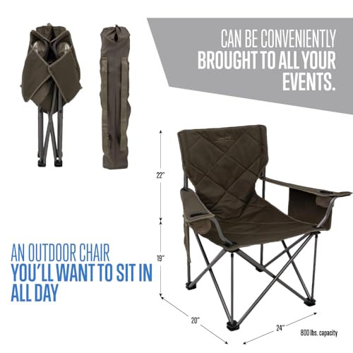 ALPS Mountaineering King Kong Camping Chair with Mesh Cup Holder and Pocket, Foldable Steel Frame C289