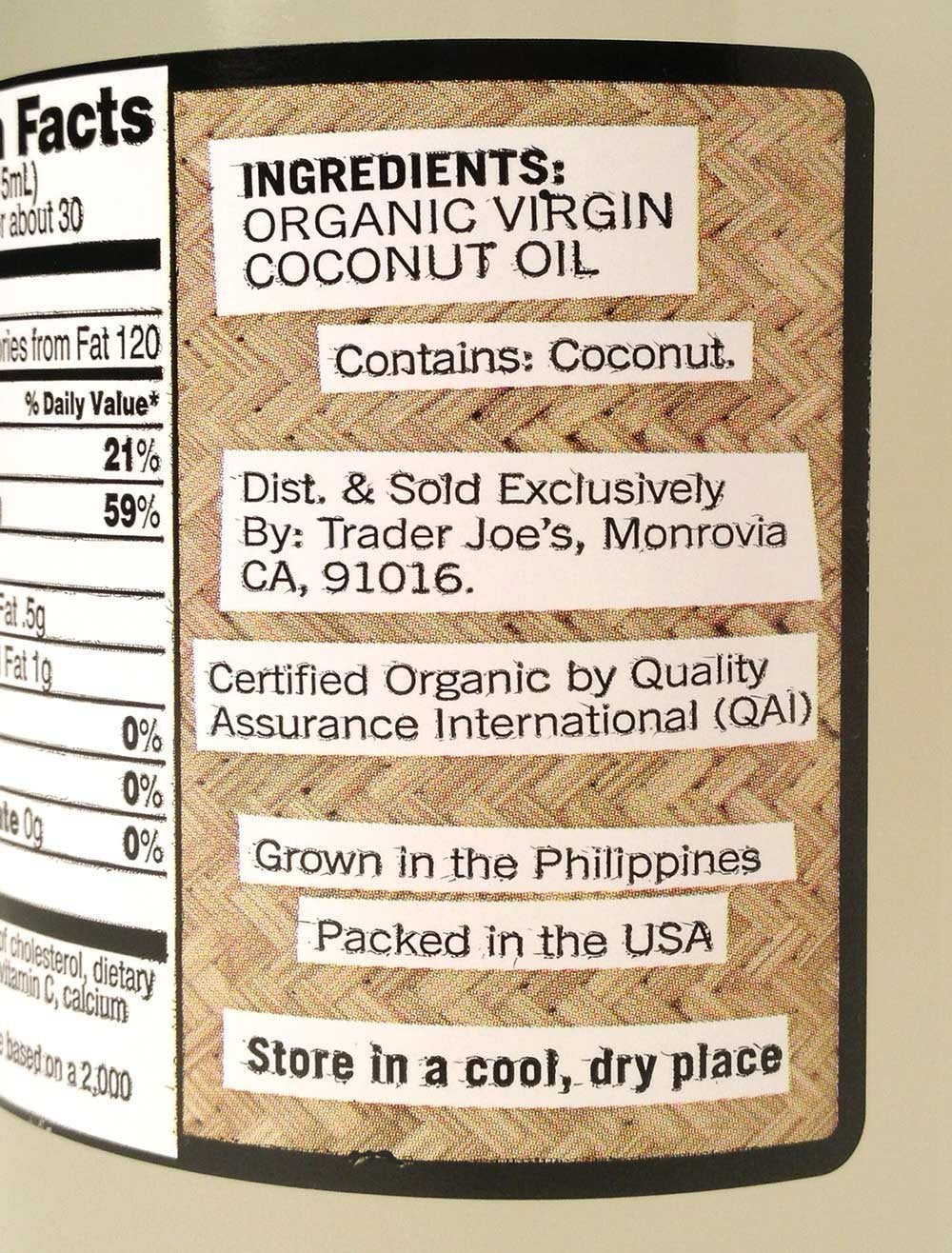 Trader Joe's Organic Virgin Coconut Oil, 16 fl oz X807536