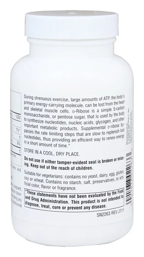 Source Naturals D-Ribose Powder 1000 mg, 90 Tablets Q4759