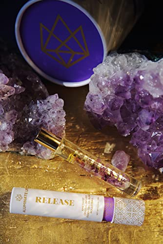 Essential Oil Rollerballs 34oz Sleep Rose Quartz Crystal Infused Aromatherapy Roll On J1223