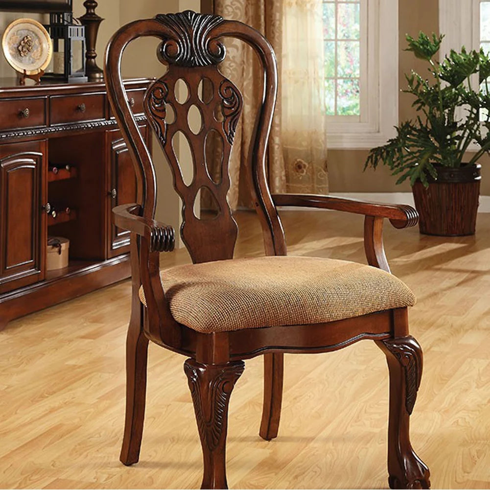 George Town Traditional Arm Chair, Set of 2, Cherry Finish N54173