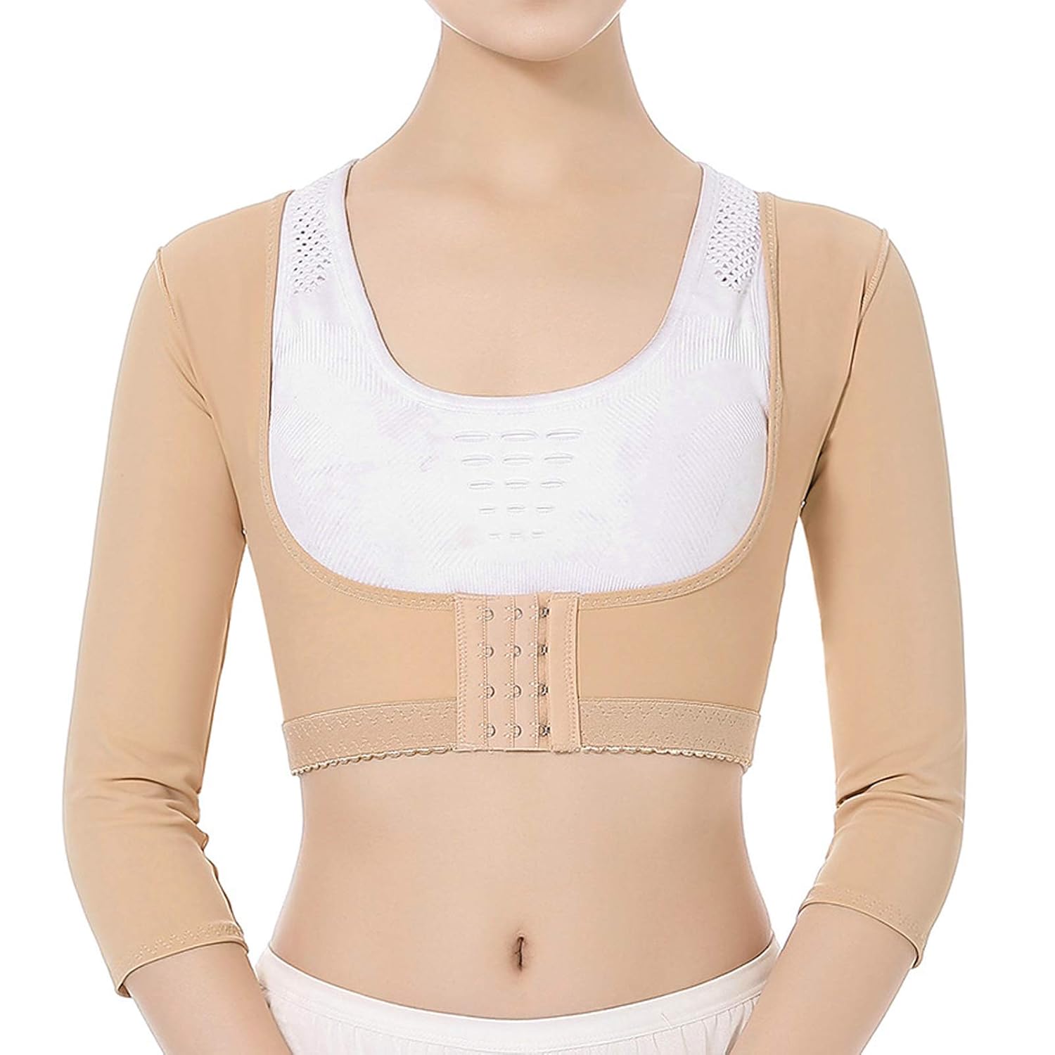 Women Posture Corrector Shapewear Compression Sleeves Back Support Vest E912112