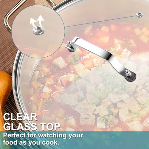 10 Inch Tempered Glass Lid for Frying Pan and Pots, Stainless Steel Handle E4990