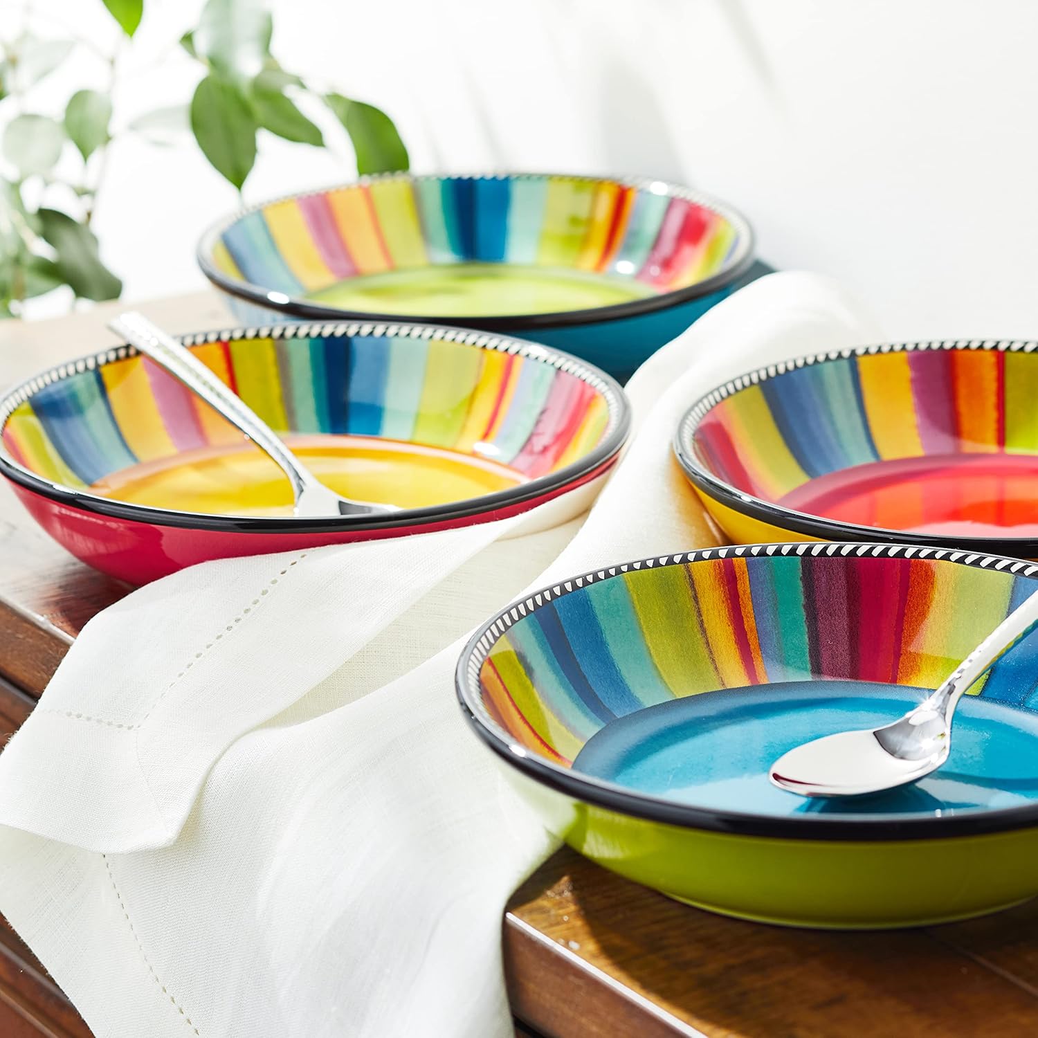 Certified International Sierra 9" Soup/Pasta Bowl, Set of 4, Multicolor S9082