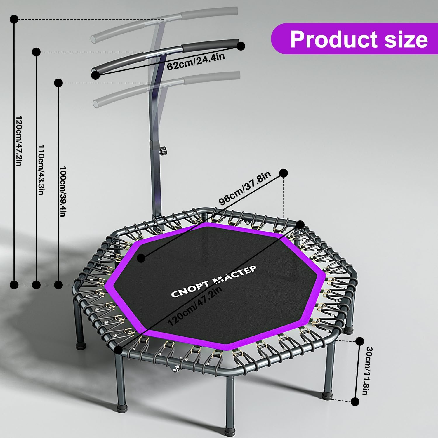 50" Trampoline Rebounder, 330lbs Capacity G819458