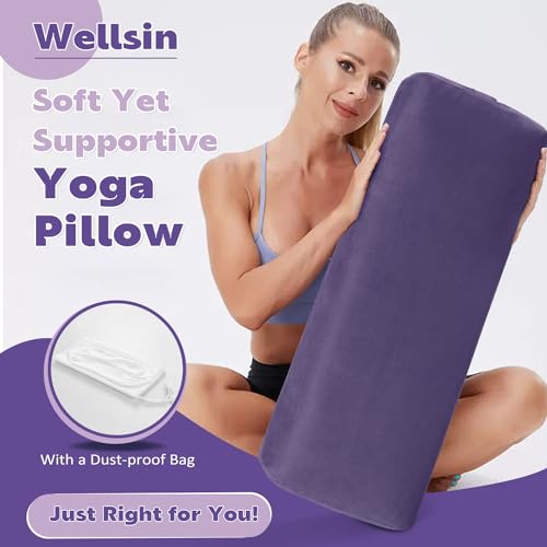 Yoga Bolster Pillow with Washable Suede Cover, 27"x10"x5.5" W275714