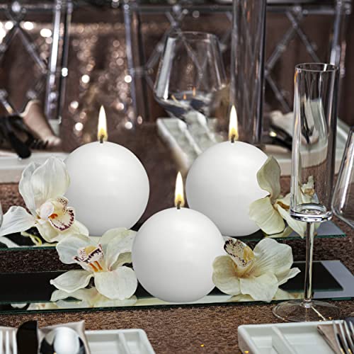 Bolsius White Ball Candles 2.75 Inch Unscented Set of 10 I36774