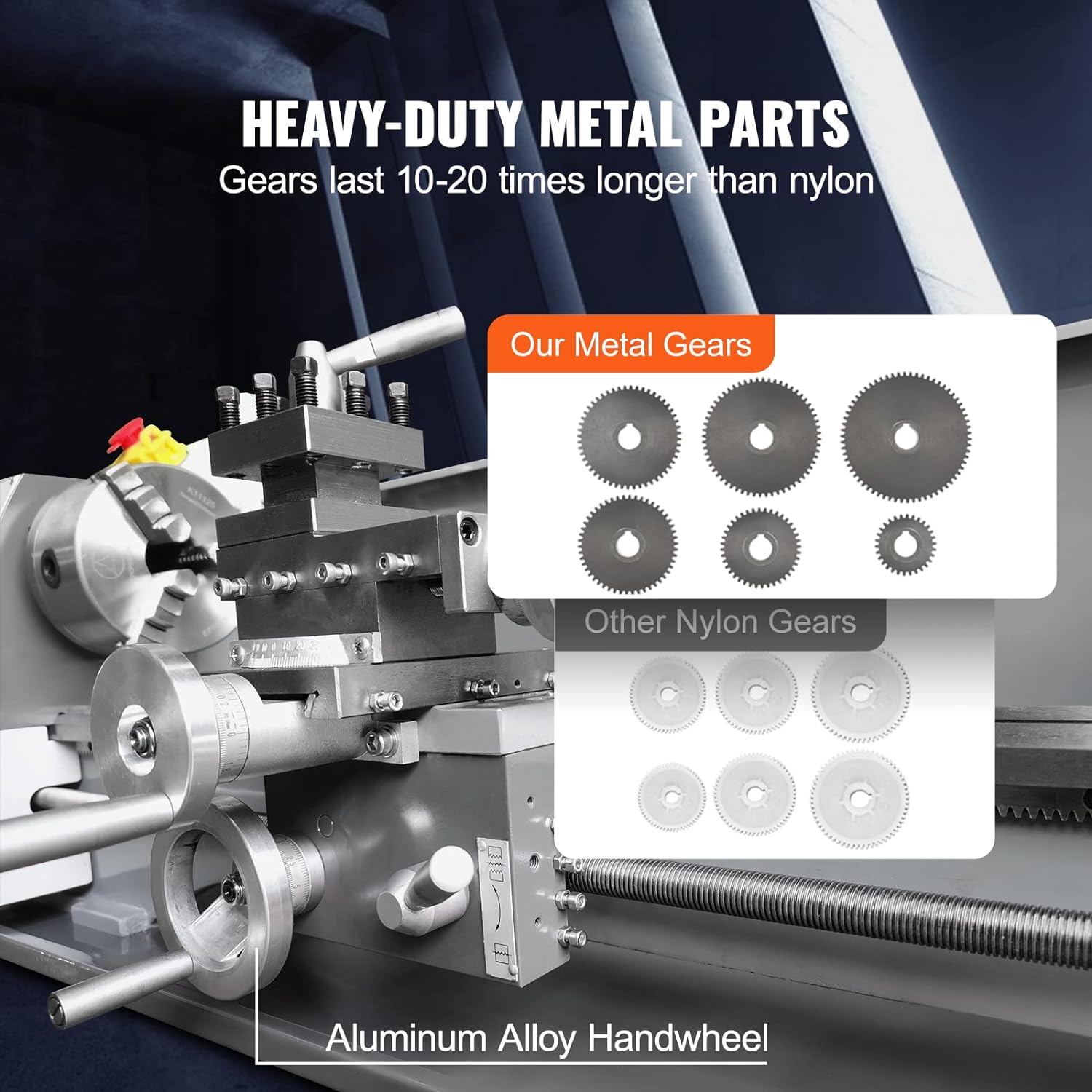 VEVOR Metal Lathe Machine, 8.3" x 29.5", 750W Benchtop Power Lathe N5185