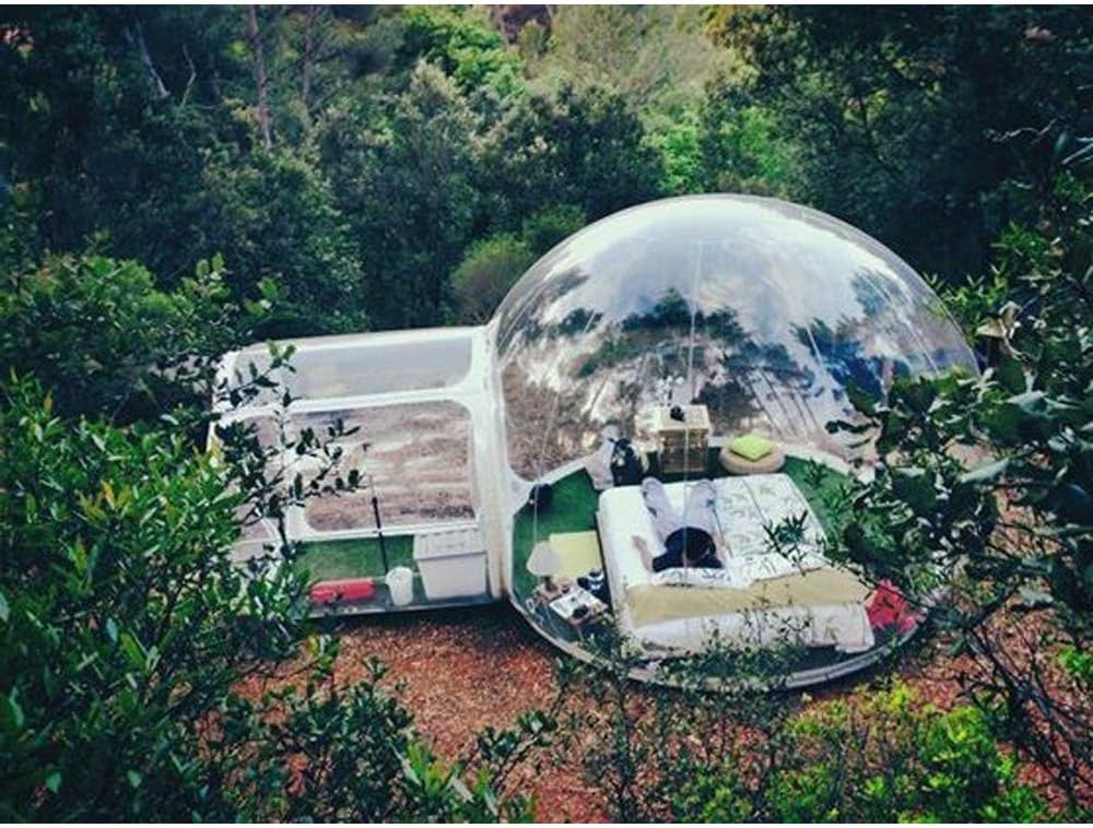 10FT Inflatable Bubble Tent with Air Pump, 3M PVC Two Room Camping Dome W737