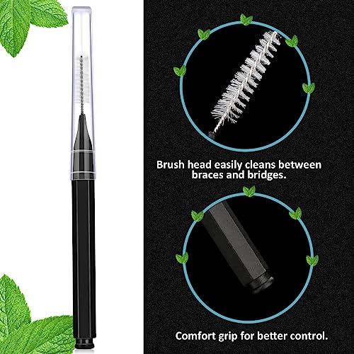Patelai 50 Pieces Interdental Brush Toothpick Dental Flosser (Black) B568