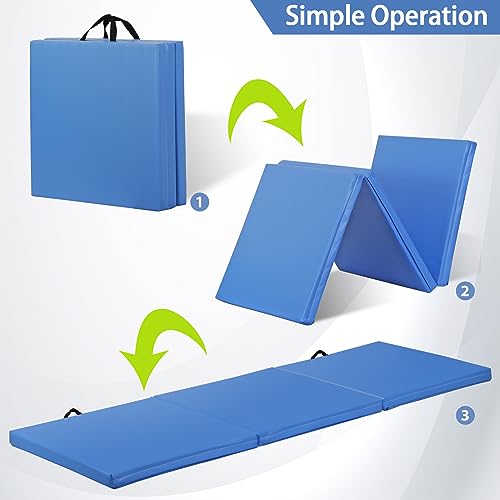 ZENY 2" Thick Tri-fold Folding Gym Exercise Mat with Carrying Handles Z840