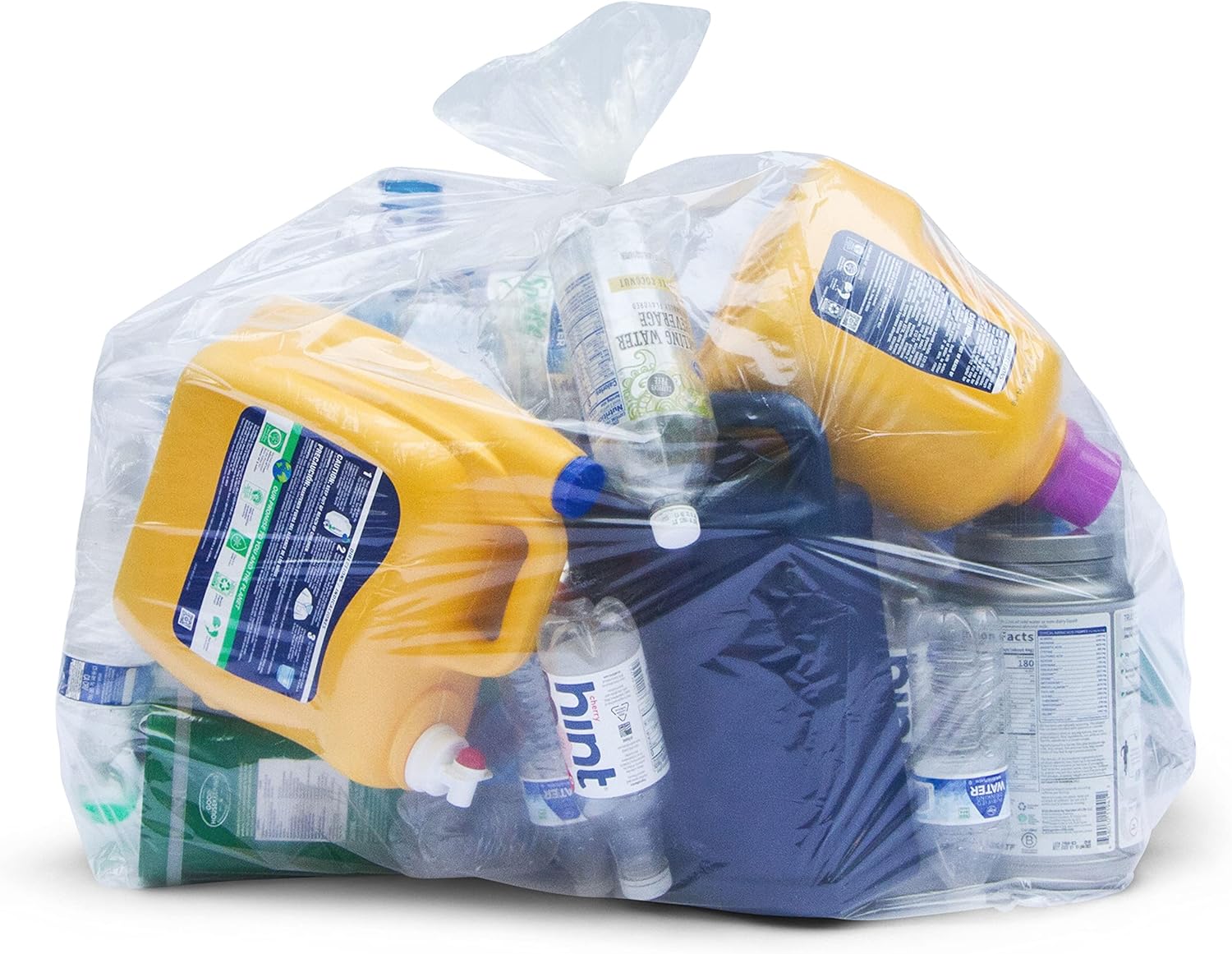 30-33 Gallon Clear Trash Bags Heavy Duty, 100 Bags with Ties T94139