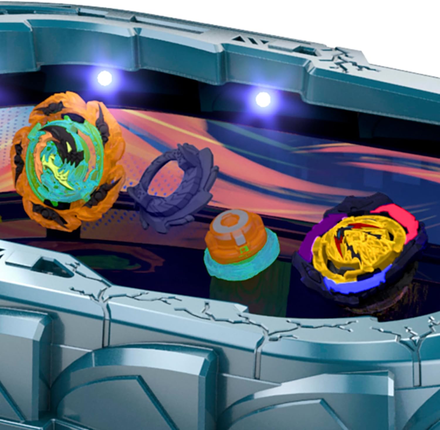 BEYBLADE Burst QuadStrike Light Ignite Battle Set Stadium with 2 Tops and 2 Launchers Y56778