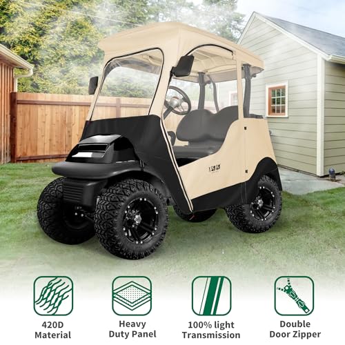 10L0L Golf Cart Enclosure for 2 Passenger Club Car Precedent Waterproof Transparent Q9761