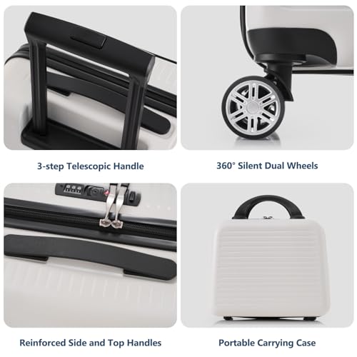 Carry-On Luggage 20 Inch Front Open Hardside Suitcase with TSA Lock and USB Port R4133