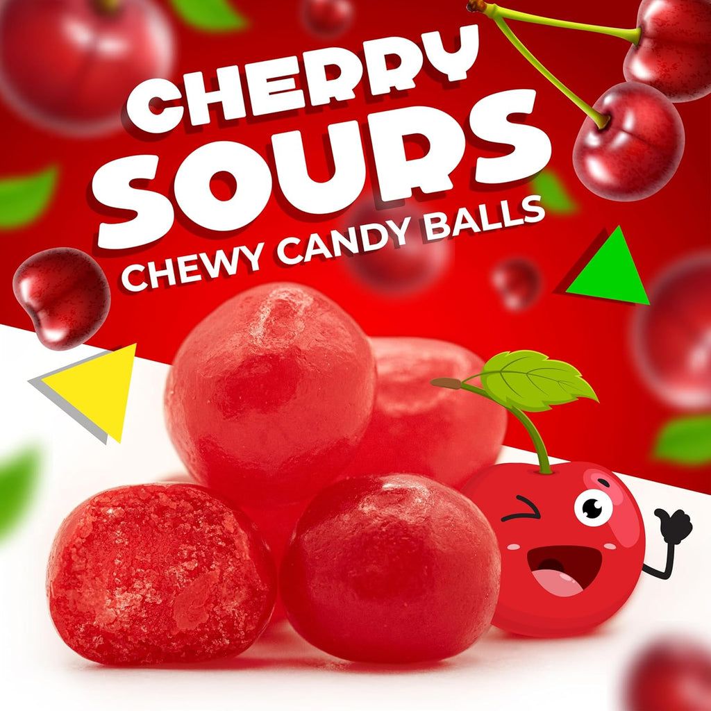 Cherry Sours Chewy Balls Candy 2 Pound Bag E279091