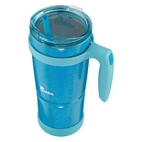 Bubba Brands Vacuum-Insulated Stainless Steel Tumbler 32oz with Lid and Straw, Pink Sorbet Iridescent P676