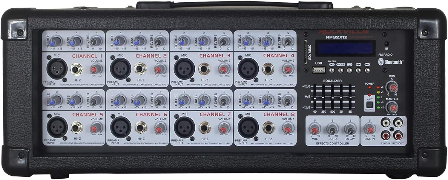 Rockville RPG2X12 PA System with 12" Speakers, Stands, Mics, Bluetooth K23615
