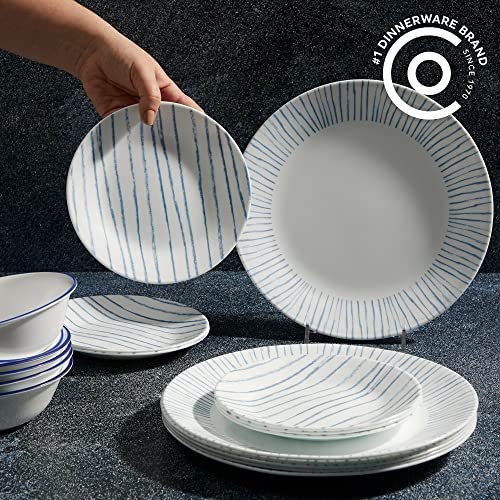 Corelle Vitrelle 18-Piece Dinnerware Set for 6, Triple Layer Glass, Chip Resistant, Lightweight I768885