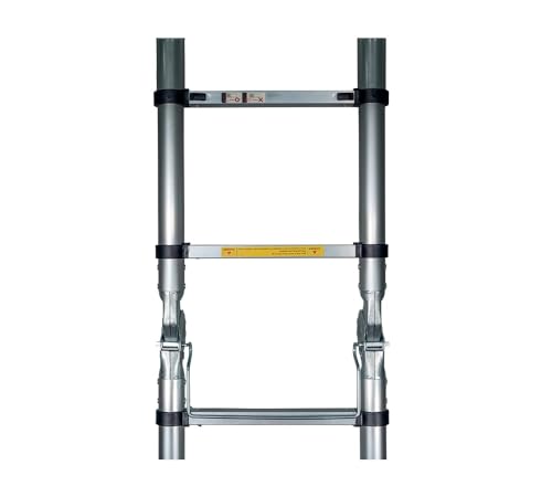 Mytee Products 16.5' Telescoping Aluminum A Frame Ladder with Carry Handle & Tool Tray W41797
