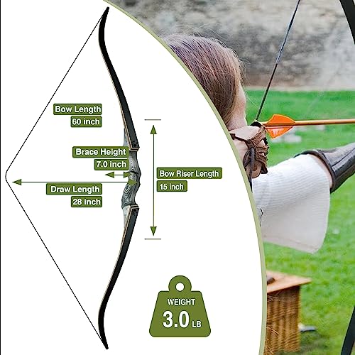 Black Hunter Takedown Recurve Bow 60" for Adults Outdoor Practice & Hunting R356462