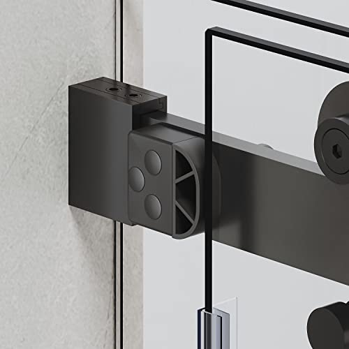 SUNNY SHOWER Frameless Sliding Tub Door 58.5-60" W x 62" H Matte Black V628174