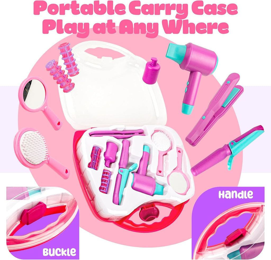 BELLOCHIDDO Kids Hair Salon Toys with Carrying Case N92076