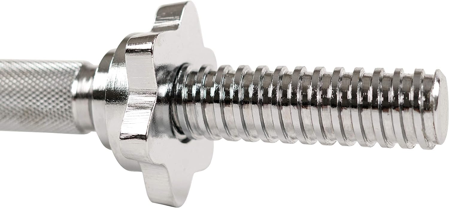 Sunny Health & Fitness 14" Threaded Chrome Dumbbell Bar Pair Z67078
