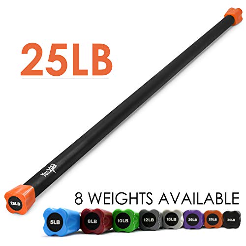 Yes4All Weighted Bar for Strength Training and Home Gym E384915