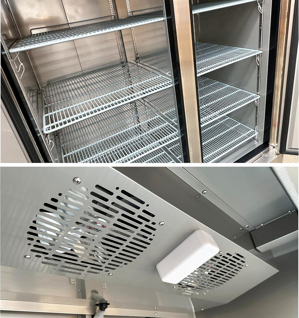 Commercial Freezer 2-Door Solid Upright Stainless Steel NSF 54" I61518