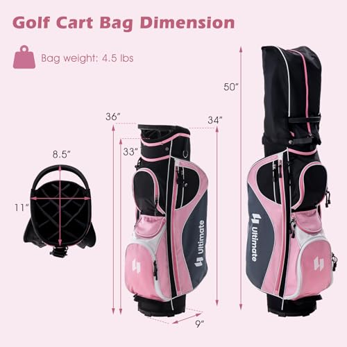 Tangkula 12-Piece Women’s Complete Golf Club Set Right Hand with Cart Bag M185757