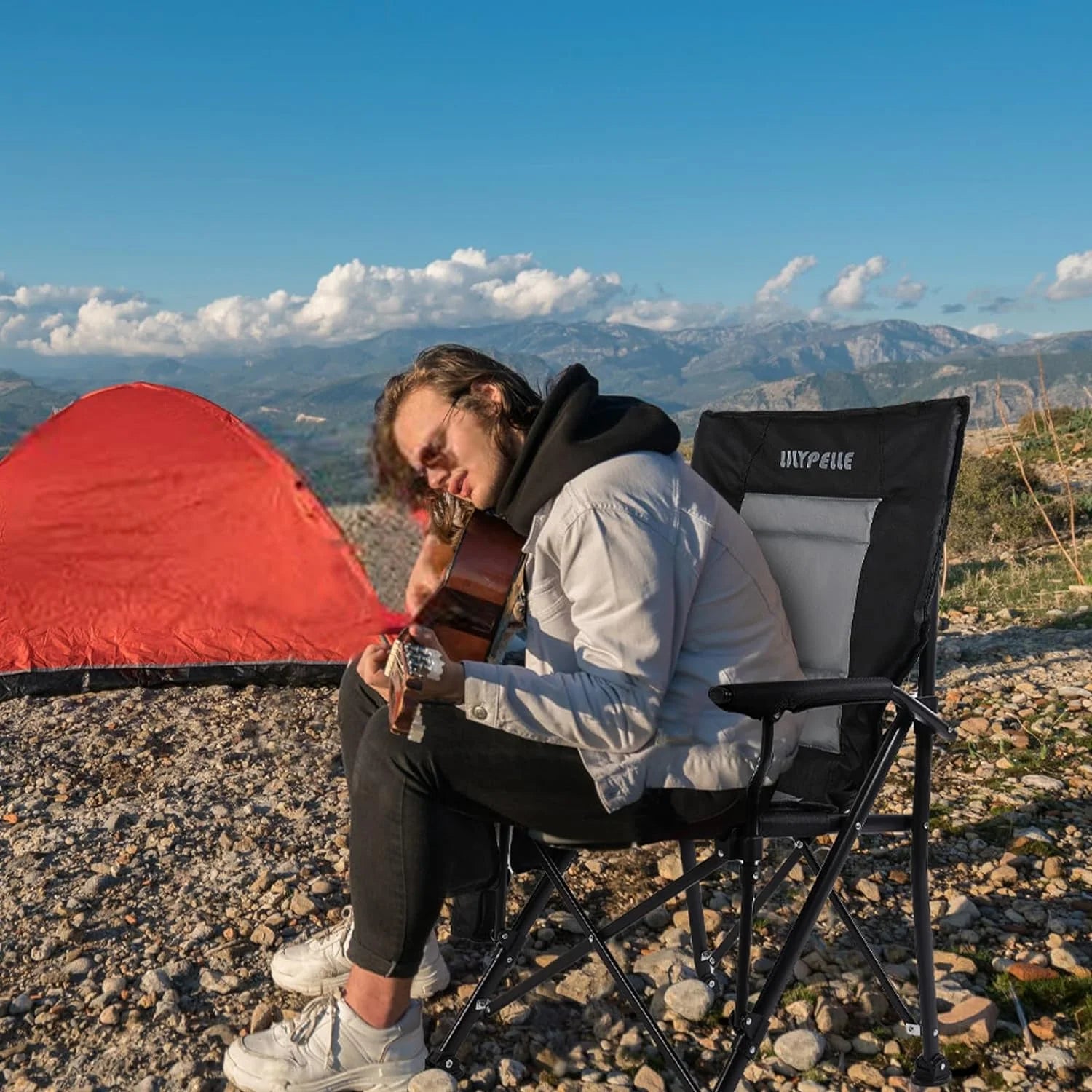 ABORON Heated Camping Chairs, Heavy Duty Folding Chairs for Outdoor, Supports 400 lbs B3131