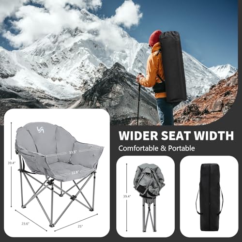 DoCred Heated Camping Chair - Folding Portable for Outdoor Sports, Supports 500 Lbs V8467