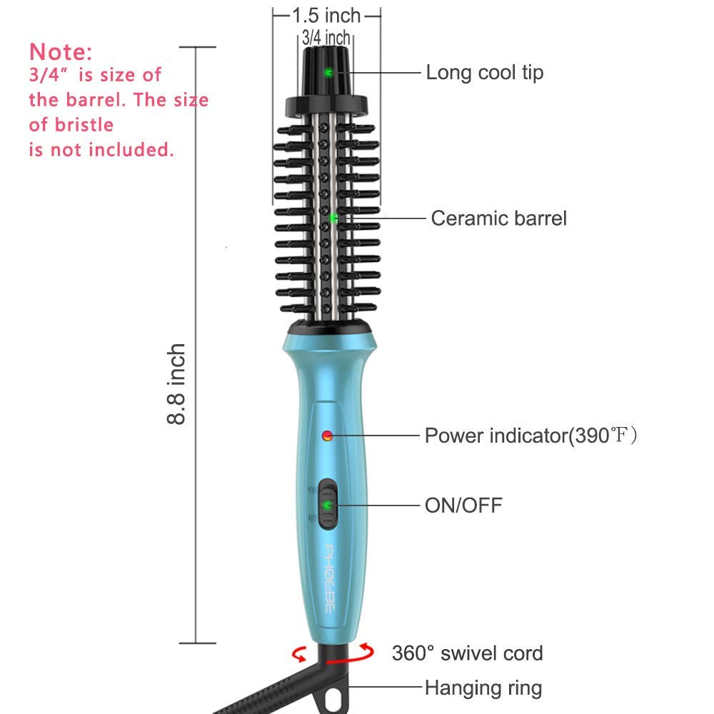 Mini Curling Iron PHOEBE 3/4 Inch Dual Voltage Ceramic Tourmaline for Short Hair Y530674