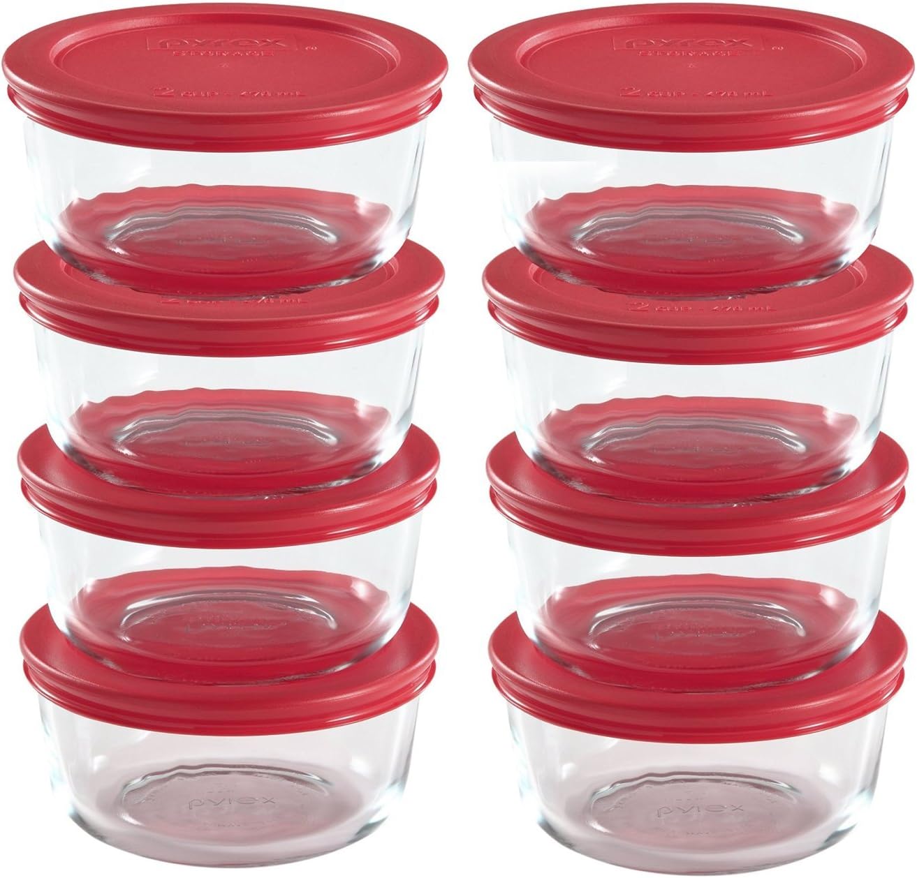 World Kitchen Pyrex 16-Piece, 2-Cup Food Storage Set