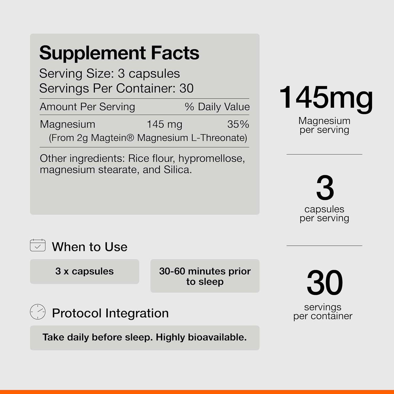 Momentous Magtein Magnesium L-Threonate 145mg Capsules, 30 Servings Q166585