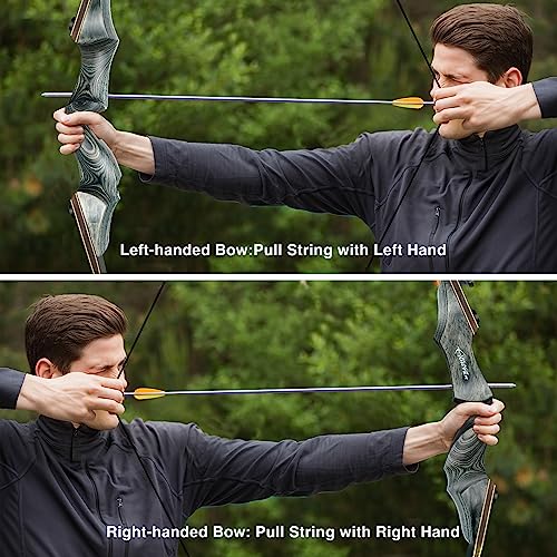 Black Hunter Takedown Recurve Bow 60" for Adults Outdoor Practice & Hunting R356462