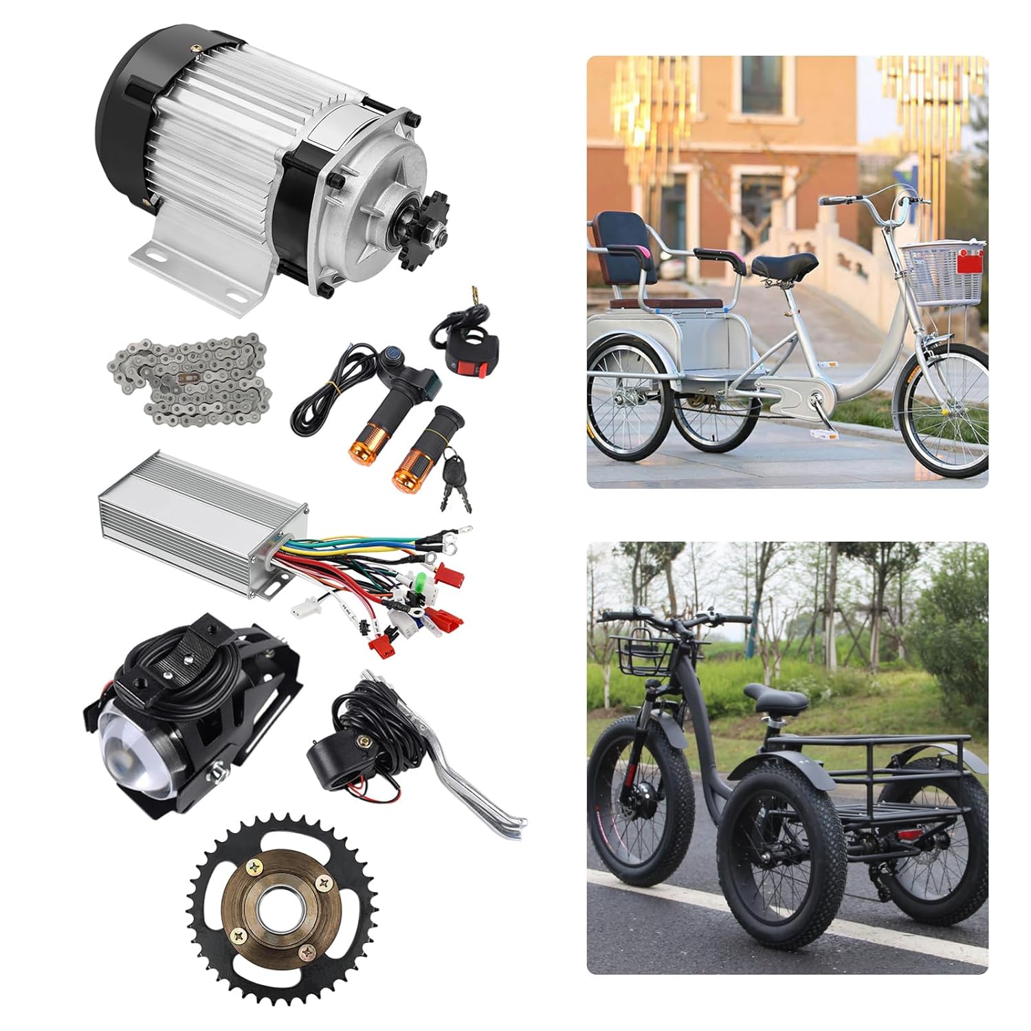 48V 750W Brushless Geared Motor Kit with Controller for Tricycle & E-Bike Y19573